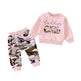 Two piece for girls Long Sleeve Sweater Camouflage Trousers Suit for girls - EX-STOCK Canada