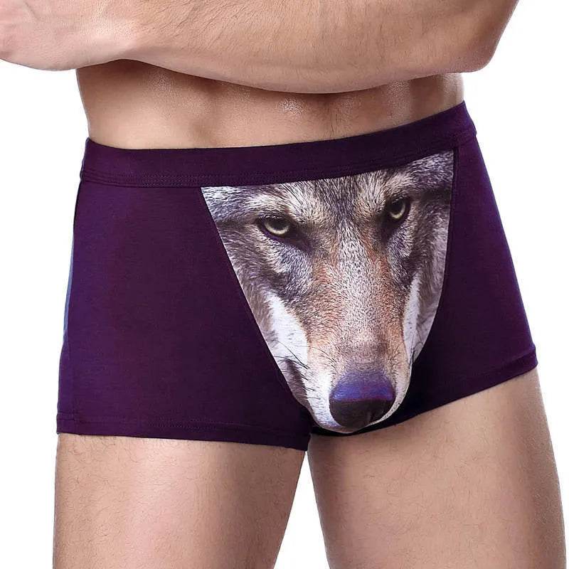 Printed Wolf Head Big Bird Men's Boxer Briefs Underwear - EX-STOCK Canada