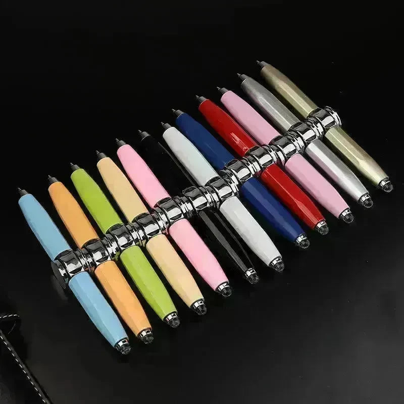Creative Multi-Function LED Pen Spinning Decompression Gyro Metal Ballpoint Pen Fashion Office School Supplies Writing Pens - EX-STOCK CANADA