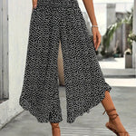 Women's Floral Smocked High Waist Wide Leg Palazzo Pants – Boho Casual Trousers S–XXL