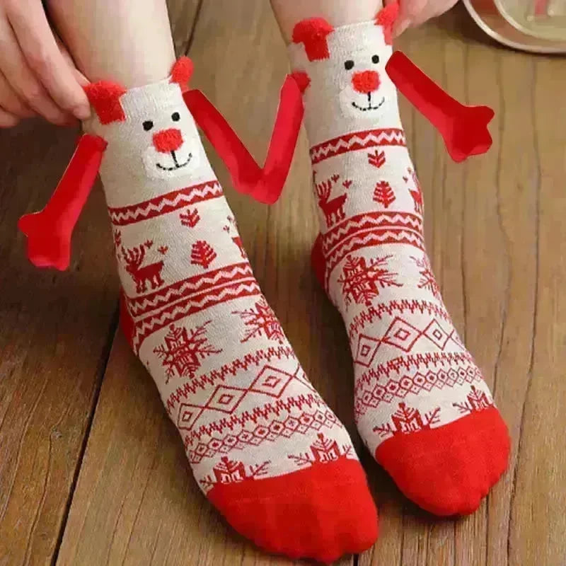Christmas Stockings Autumn Winter Cotton Magnet Lodestone Hand Tube Socks - EX-STOCK CANADA