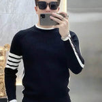 Simple All-match Slim fit Round Neck Pullover Sweater top for men - EX-STOCK Canada