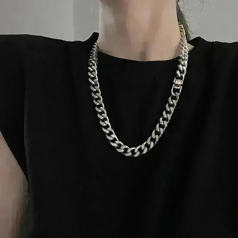 Thick Cuban Link Chain Titanium Steel Necklace Clavicle Chain - EX-STOCK CANADA