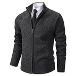 2025 Fall Winter Men Fleece-lined Thick Stand Collar Sweater Cardigan for men - EX-STOCK Canada
