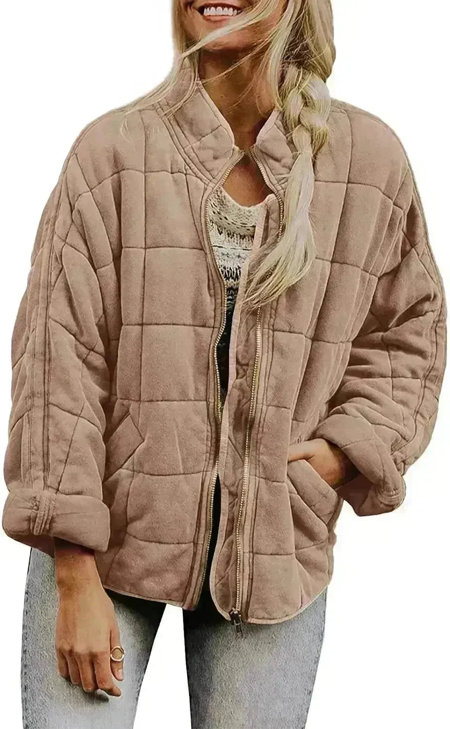 Casual Winter Cotton Padded Loose Pockets Long Sleeved Jacket Women - EX-STOCK CANADA