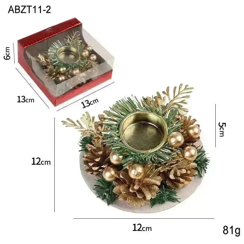 Christmas candle wreath Xmas New Year candle holders decors - EX-STOCK CANADA