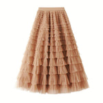 Cake Skirt Women's White Gauze long Layered tulle Skirt - EX-STOCK Canada