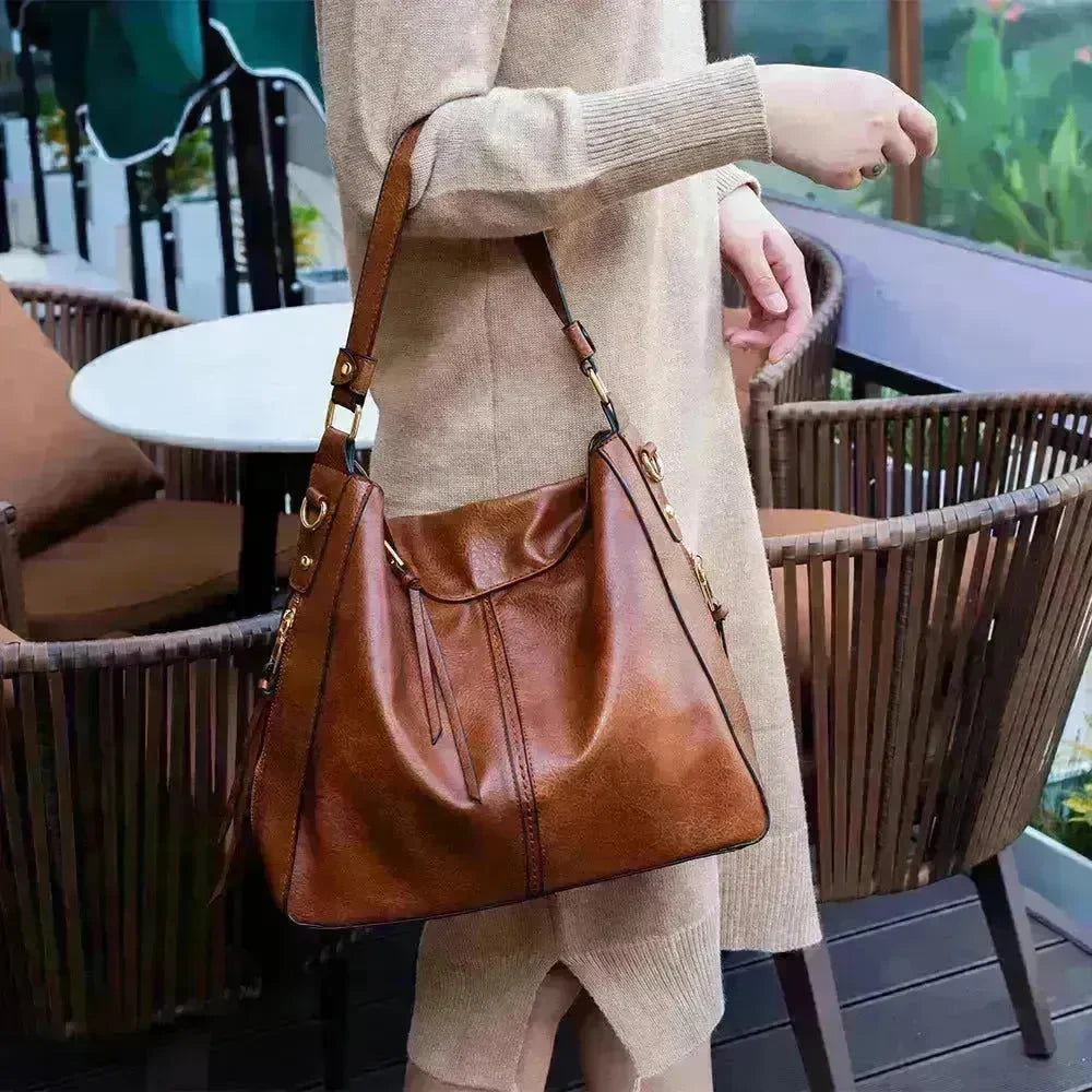 Women High Capacity PU Leather Handbags Fashion Commuting Crossbody Shoulder Hand Bag Shopping Totes - EX-STOCK CANADA