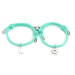 Stainless Steel Titanium Sun And Moon Pendant Couple Bracelet - EX-STOCK Canada