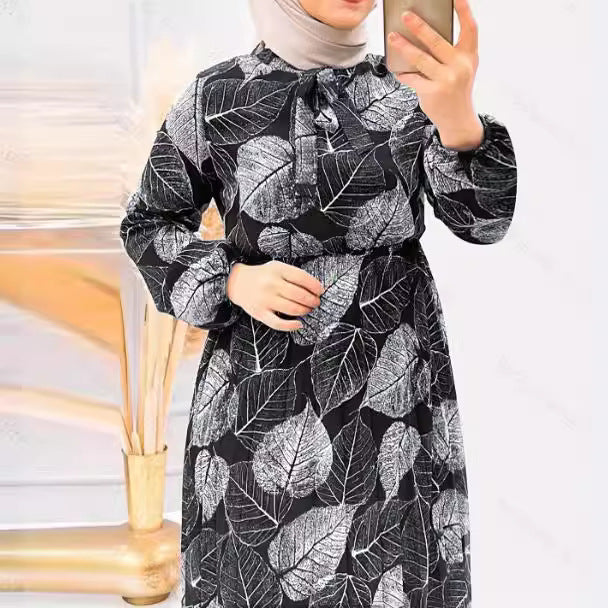 Women's Fashion Waist-controlled Muslim Dress EX-STOCK Canada 