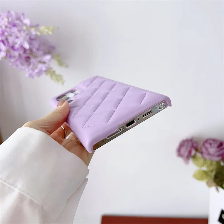 Diamond Plaid Samsung leather Phone case - EX-STOCK CANADA