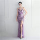 Colorful Sequin Sling Split Sheath Long Dinner Party Dress EX-STOCK Canada 