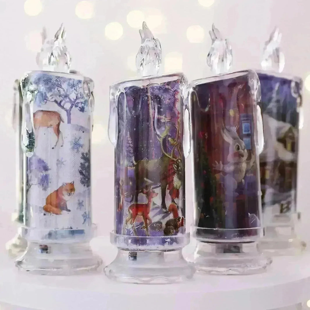 Christmas Transparent Electronic Flameless Candles Decorative Gifts - EX-STOCK CANADA