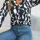Commuting Elegant Contrast Color Striped Suit Collar Long Sleeve Shirt Formal Top for Women Office Wear Top - EX-STOCK CANADA