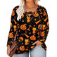 Digital Printing Halloween Round Neck Long Sleeve Plus Size T-shirt - EX-STOCK Canada