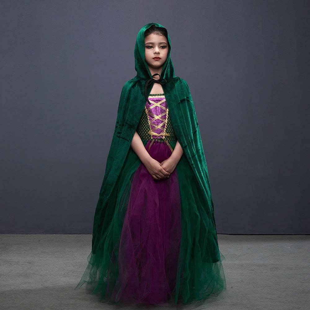 Halloween Costume Witch Children Dress Cloak Broom Set - EX-STOCK Canada