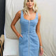 Spring And Summer Casual Slim Fit Denim Sleeveless Dress - EX-STOCK CANADA