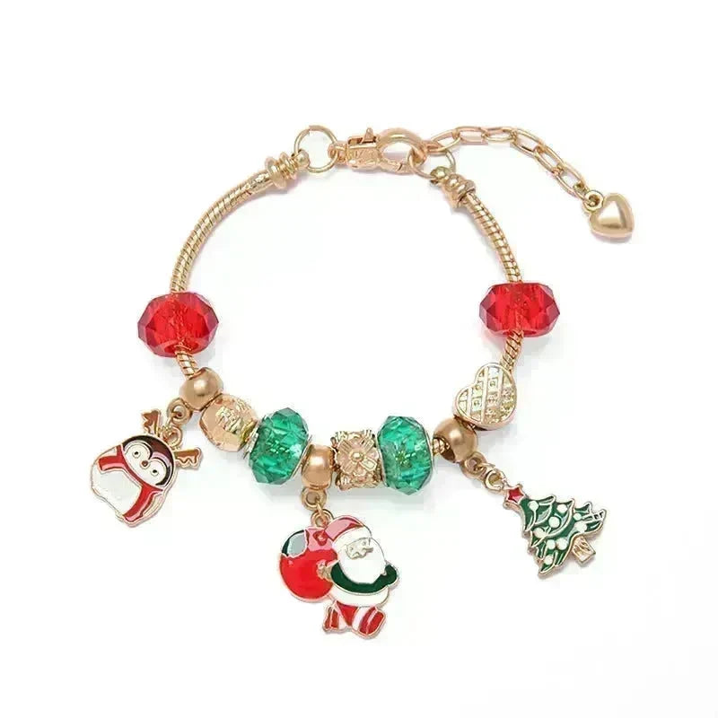 Christmas Stockings Diy Children's David's Deer Snowman Pendant Bracelet Suit - EX-STOCK CANADA