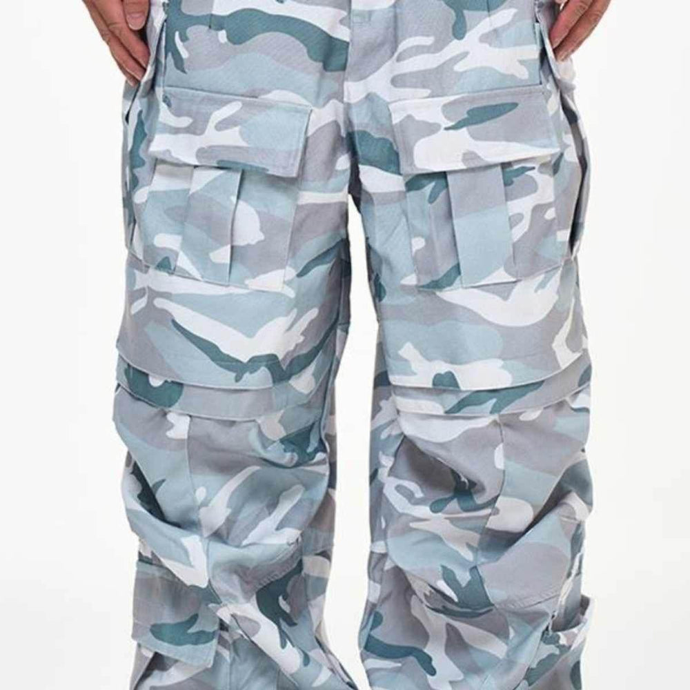 Multi-Pocket Workwear Military Camouflage Casual Wide Leg Paratrooper Cargo Pants Men - EX-STOCK Canada