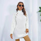 Elegant Autumn Winter Mini Turtleneck Sweater Dress - EX-STOCK Canada