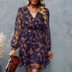Casual V-neck Elegant Summer Spring Long Sleeve Chiffon Floral mini Dress - EX-STOCK CANADA
