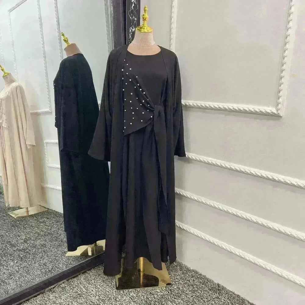 Beaded Women's Arab Solid Color Two-piece Suit - EX-STOCK CANADA