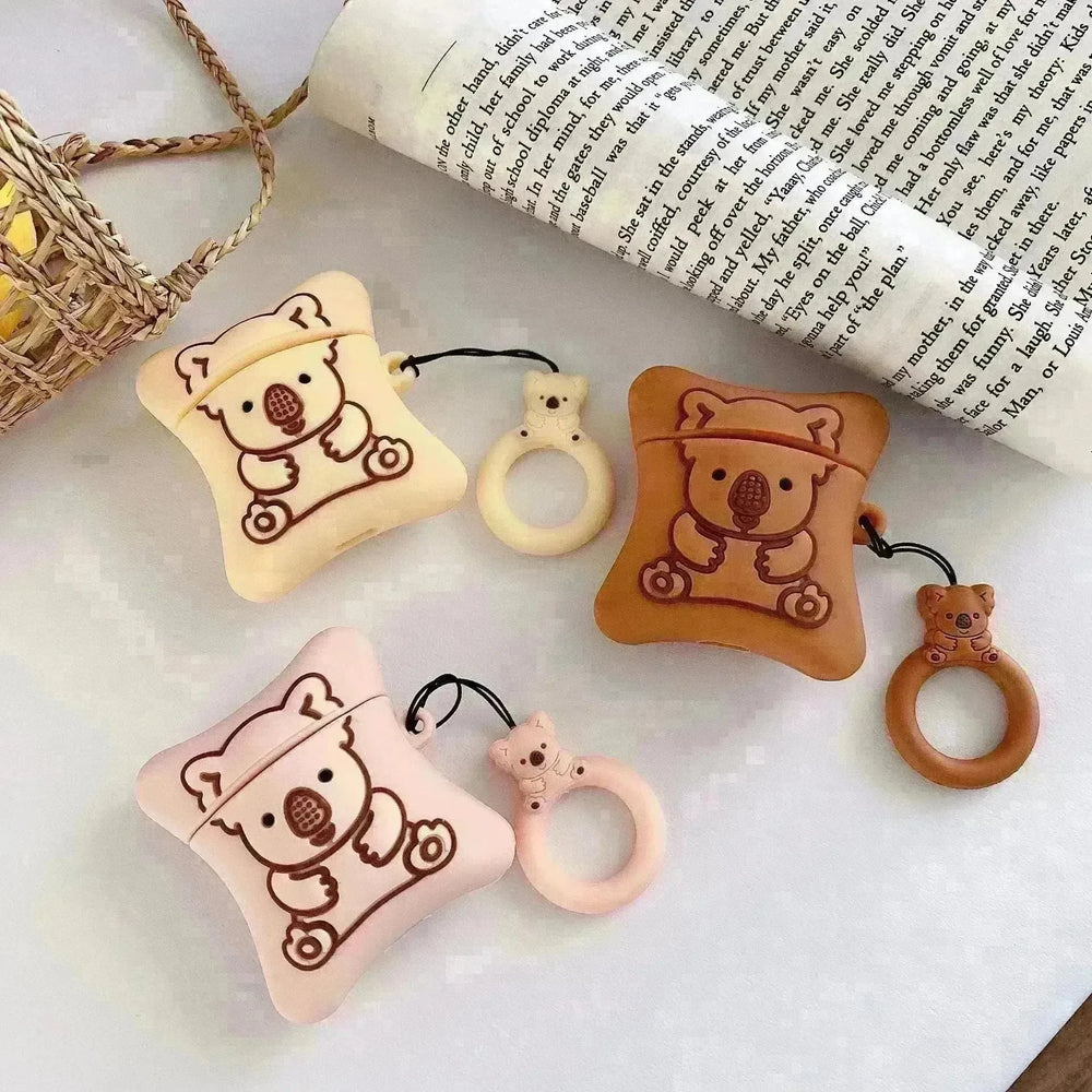 Bear Biscuit Storage Airpods Protective Cover Case - EX-STOCK CANADA