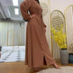 Beautiful Solid Color Full Button down Abaya Dress for Arabian Dubai Turkey Middle East Women - EX-STOCK Canada
