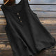 Solid Color Round Neck Loose Casual Vest Cotton Linen summer blouse top for Women - EX-STOCK Canada