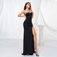 Elegant strapless Slit Long Sequin dress Formal Evening dress - EX-STOCK CANADA