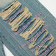 Beggar Ripped Patch Embroidered Letter Jeans - EX-STOCK Canada