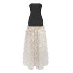 Black And White Tube Top Three-dimensional Flower Pettiskirt Dinner Dress EX-STOCK Canada 