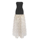 Black And White Tube Top Three-dimensional Flower Pettiskirt Dinner Dress EX-STOCK Canada 