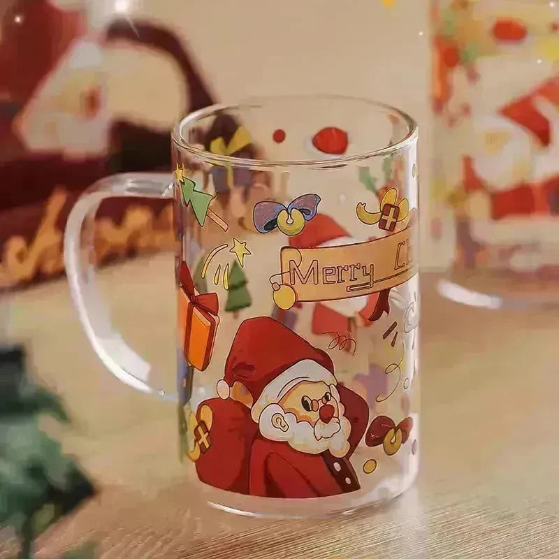 2024 Christmas Gift High Beauty Creative Cup Christmas Snowman Glass Cup High Temperature Resistant - EX-STOCK CANADA