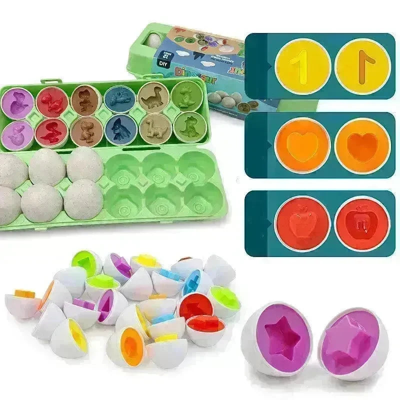 Baby Learning Educational Toy Smart Egg Toy Games Shape Matching Sorters Toys Montessori Eggs Toys For Kids Children - EX-STOCK CANADA