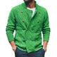 Men's Pure Color Half Collar Double-breasted Knitted Sweater Coat - EX-STOCK Canada