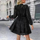 Lace Tied Long Sleeve Dress Fashion Midi Dresses Womens Clothing - EX-STOCK CANADA