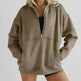 Women's Half Zipper Pocket Fashion Casual Exercise Oversized Sweatshirt Pullover - EX-STOCK CANADA