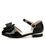 Big Kids' Hollow Velcro Patent Leather Shoes With Bow - EX-STOCK Canada