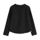 Black And White Splicing Velvet V-neck Overlapping Coat Color Contrast Skirt Suit - EX-STOCK CANADA