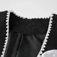 Black And White Splicing Velvet V-neck Overlapping Coat Color Contrast Skirt Suit - EX-STOCK CANADA