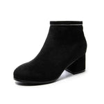 Black Martin Boots Shoes Women Thick Heels - EX-STOCK Canada