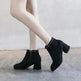Black Martin Boots Shoes Women Thick Heels - EX-STOCK Canada