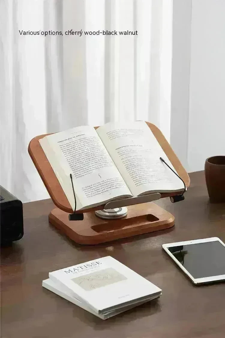 Black Walnut Solid Wood Reading Rack Adjustable Rotating Children's Reading Artifact IPad Bracket - EX-STOCK CANADA