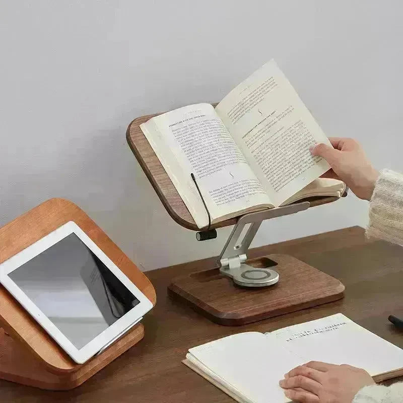 Black Walnut Solid Wood Reading Rack Adjustable Rotating Children's Reading Artifact IPad Bracket - EX-STOCK CANADA