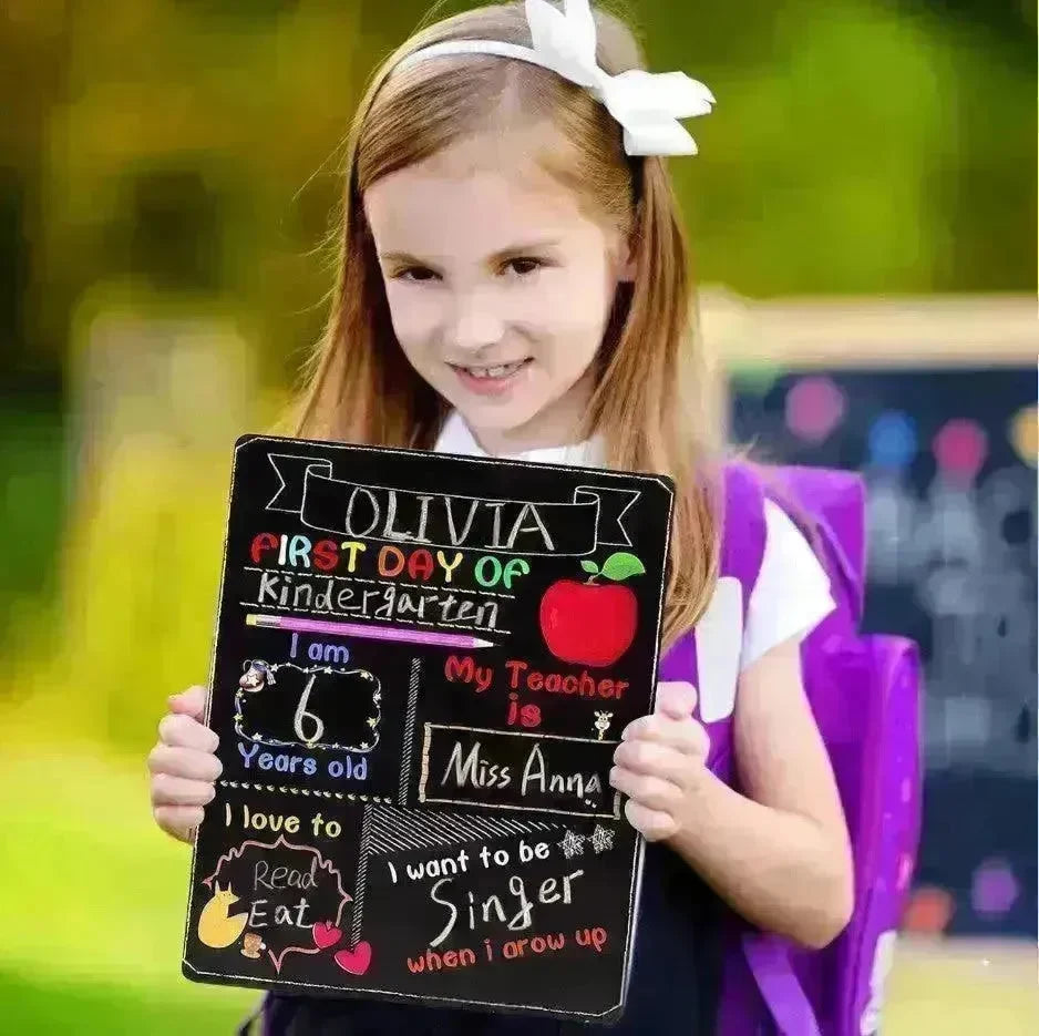 Blackboard First Day Of School Wooden Craftwork - EX-STOCK CANADA