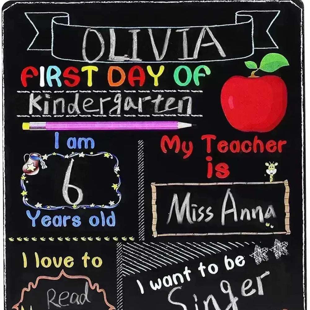 Blackboard First Day Of School Wooden Craftwork - EX-STOCK CANADA