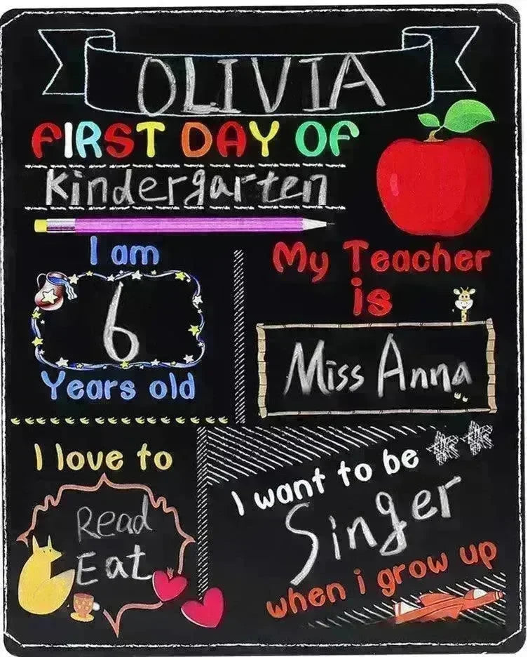 Blackboard First Day Of School Wooden Craftwork - EX-STOCK CANADA