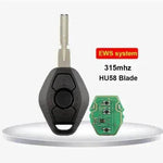 BMW EWS 3 Key Straight Board Replacement Remote Fob Key 315/433 MHZ ID44 HU58 Chip - EX-STOCK Canada