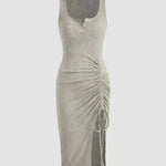 Bottom Drawstring Thread Dress Tight Skirt - EX-STOCK CANADA